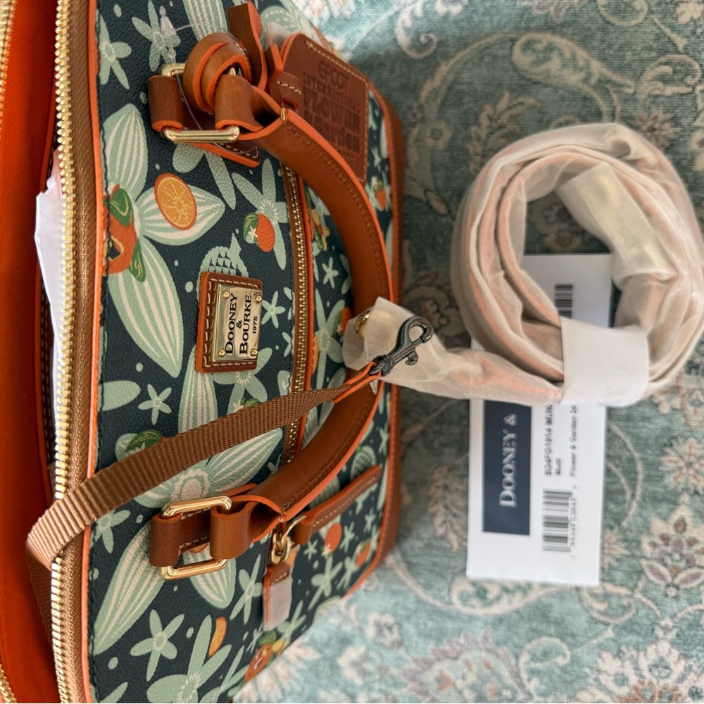 Dooney & Bourke Floral Satchel - Orange and Green - Picture 2 of 2